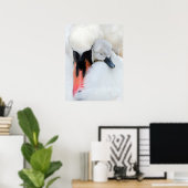 最も可愛い赤ん坊の動物 |母とベビーミュートスワン ポスター (ホームオフィス)