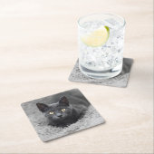 最も可愛い赤ん坊の動物 |灰色の猫 スクエアペーパーコースター (インサイチュ)