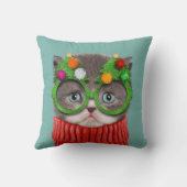 最も可愛い赤ん坊の動物 |猫クリスマスセーター クッション (裏面)