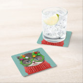 最も可愛い赤ん坊の動物 |猫クリスマスセーター スクエアペーパーコースター (インサイチュ)