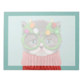 最も可愛い赤ん坊の動物 |猫クリスマスセーター ノートパッド (正面)