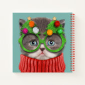 最も可愛い赤ん坊の動物 |猫クリスマスセーター ノートブック (裏面)