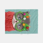 最も可愛い赤ん坊の動物 |猫クリスマスセーター フリースブランケット (正面(横))