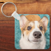 最も可愛い赤ん坊の動物 |甘いコーギパピー顔 キーホルダー (正面)