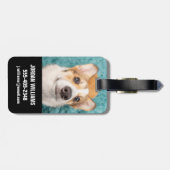 最も可愛い赤ん坊の動物 |甘いコーギパピー顔 ラゲッジタグ (裏面横)