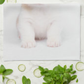 最も可愛い赤ん坊の動物 |白いコーギの子犬 キッチンタオル (折り畳み)