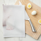 最も可愛い赤ん坊の動物 |白いコーギの子犬 キッチンタオル (四つ折り)