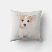 最も可愛い赤ん坊の動物 |白いコーギの子犬 クッション (裏面)