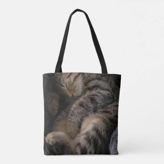 最も可愛い赤ん坊の動物 |眠れるタビー猫 トートバッグ (裏面)