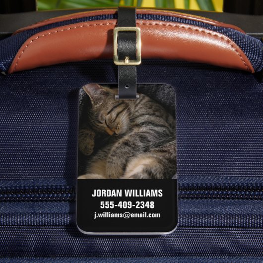 最も可愛い赤ん坊の動物 |眠れるタビー猫 ラゲッジタグ (正面インサイチュ2)
