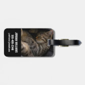 最も可愛い赤ん坊の動物 |眠れるタビー猫 ラゲッジタグ (裏面横)