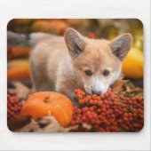 最も可愛い赤ん坊の動物 秋のコギの子犬 マウスパッド (正面)