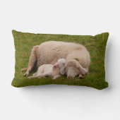 最も可愛い赤ん坊の動物 |笑顔の眠る子羊 ランバークッション (裏面)