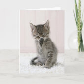 最も可愛い赤ん坊の動物 |舐める虎猫子猫 カード (正面)