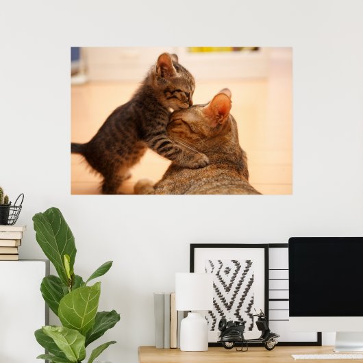 最も可愛い赤ん坊の動物 |虎猫キッテンキス ポスター (ホームオフィス)