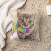 最も可愛い赤ん坊の動物 |虎猫キッテンレインボスカーフ クッション (ブランケット)