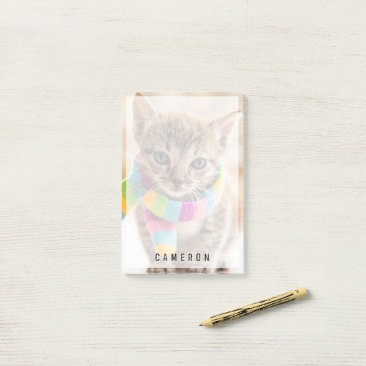 最も可愛い赤ん坊の動物 |虎猫キッテンレインボスカーフ ポストイット (デスク上)