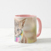 最も可愛い赤ん坊の動物 |虎猫キッテンレインボスカーフ マグカップ (正面右)