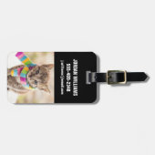 最も可愛い赤ん坊の動物 |虎猫キッテンレインボスカーフ ラゲッジタグ (正面横)