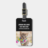 最も可愛い赤ん坊の動物 |虎猫キッテンレインボスカーフ ラゲッジタグ (正面縦)