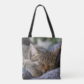 最も可愛い赤ん坊の動物 |虎猫子猫スリープ トートバッグ (裏面)
