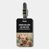 最も可愛い赤ん坊の動物 |赤いキツネとベビー ラゲッジタグ (正面縦)