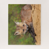 最も可愛い赤ん坊の動物 |赤いキツネカップ ジグソーパズル (縦)