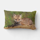 最も可愛い赤ん坊の動物 |赤いキツネカップ ランバークッション (裏面)