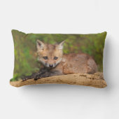 最も可愛い赤ん坊の動物 |赤いキツネカップ ランバークッション (正面)