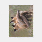最も可愛い赤ん坊の動物 |赤いキツネキットの尾をロック フリースブランケット (正面)