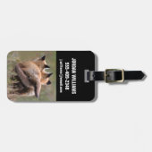 最も可愛い赤ん坊の動物 |赤いキツネキットの尾をロック ラゲッジタグ (正面横)