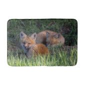 最も可愛い赤ん坊の動物 |赤キツネキット兄弟姉妹 バスマット (正面)