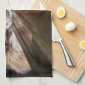 最も可愛い赤ん坊の動物 車の中のピーゲスの子犬|ピーゲス キッチンタオル (四つ折り)