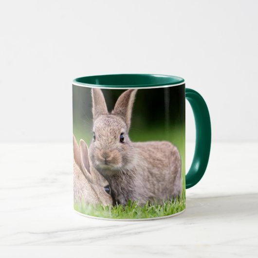 最も可愛い赤ん坊の動物 |野生のウサギ マグカップ (正面右)