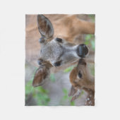 最も可愛い赤ん坊の動物 |鍵鹿の鹿の鹿と子鹿 フリースブランケット (正面)