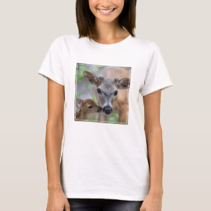 最も可愛い赤ん坊の動物 鍵鹿の鹿の鹿と子鹿 Tシャツ