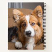 最も可愛い赤ん坊の動物 |長い髪のコージの子犬 ノートブック (裏面)