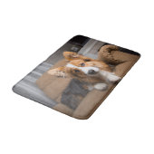 最も可愛い赤ん坊の動物 |長い髪のコージの子犬 バスマット (アングル)