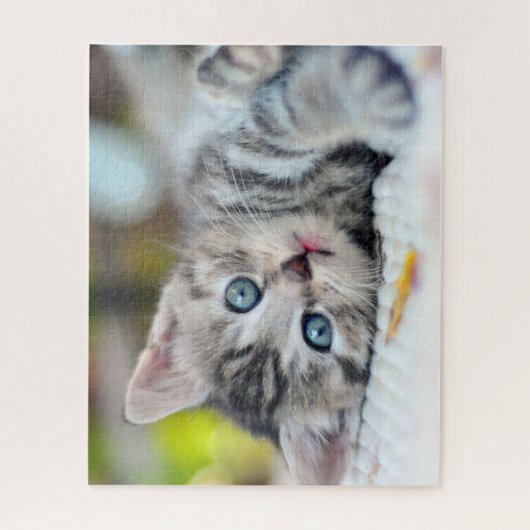 最も可愛い赤ん坊の動物 |青い目をした子猫 ジグソーパズル (縦)