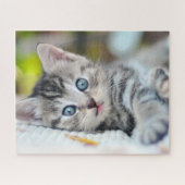 最も可愛い赤ん坊の動物 |青い目をした子猫 ジグソーパズル (横)