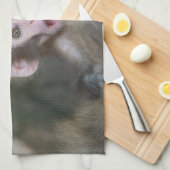 最も可愛い赤ん坊の動物 |驚いた雪猿 キッチンタオル (四つ折り)