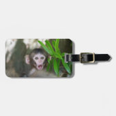 最も可愛い赤ん坊の動物 |驚いた雪猿 ラゲッジタグ (正面横)