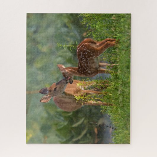 最も可愛い赤ん坊の動物 |鹿とベビー ジグソーパズル (縦)