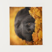 最も可愛い赤ん坊の動物 |黒いスパニエル犬子犬 タペストリー (正面)