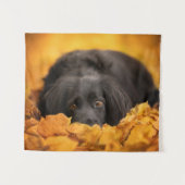 最も可愛い赤ん坊の動物 |黒いスパニエル犬子犬 タペストリー (正面(横))