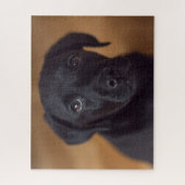 最も可愛い赤ん坊の動物 |黒いラブラドール子犬 ジグソーパズル (縦)