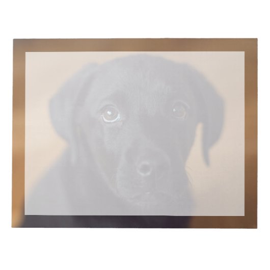 最も可愛い赤ん坊の動物 |黒いラブラドール子犬 ノートパッド (正面)