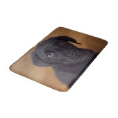 最も可愛い赤ん坊の動物 |黒いラブラドール子犬 バスマット (アングル)