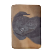 最も可愛い赤ん坊の動物 |黒いラブラドール子犬 バスマット (正面縦)