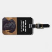 最も可愛い赤ん坊の動物 |黒いラブラドール子犬 ラゲッジタグ (正面横)